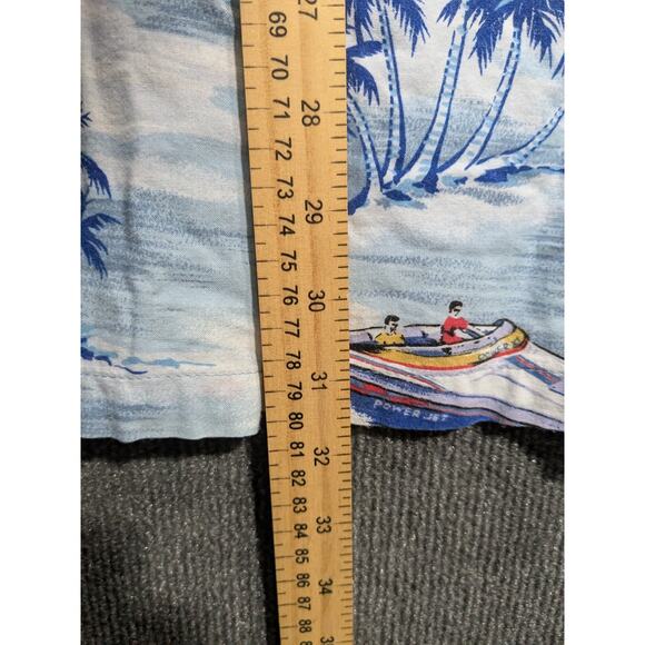 Vtg Weekender Camp Shirt Mens 2XL Boats All Over Print Cabana Lounge Speedboats - Picture 6 of 9